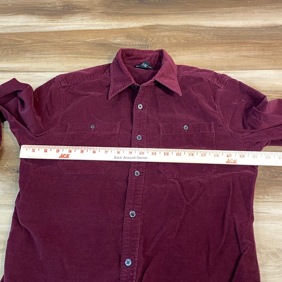Club Monaco Burgundy Corduroy Shirt Mens Small Long Sleeve Cotton - Picture 5 of 7